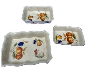 lot 36 image: Ceramic Baking Dishes  Tuscan Fruit Design