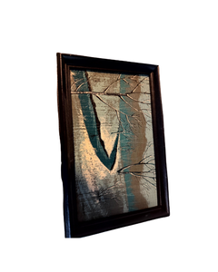 lot 82 image: 1979 Textured Woodland Painting on Wood