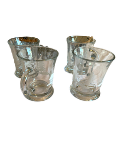 lot 111 image: Etched Glass Winter Scene Mugs