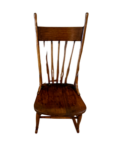 lot 155 image: Wooden Slat-Back Rocking Chair