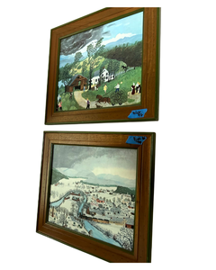 lot 88 image: Pair of Framed Folk Art Prints