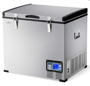 lot 7 image: COSTWAY Chest Freezer, 63-Quart Compressor Travel Refrigerator with 3 Levels, -0.4°F to 50°F, Adjustable Temperature, LCD Display, 2.3 Cu.ft Single Door Vehicle Fridge for Car, Camping