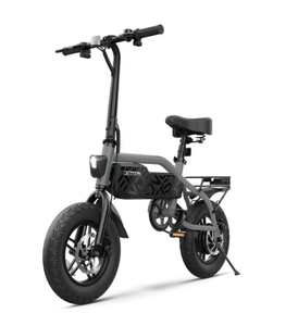 lot 9 image: Jetson Shadow Electric 14 Fat Tire Bike (Turns on but does not run. Needs a charger)