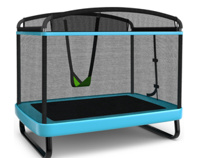 lot 53 image: 6 Feet Kids Entertaining Trampoline with Swing Safety Fence