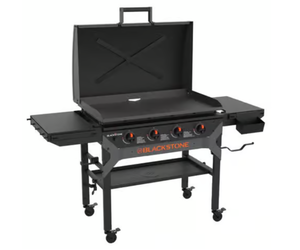 lot 211 image: Blackstone Iron Forged 4 Burner Liquid Propane Outdoor Griddle (Missing Parts and accessories)