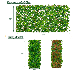 lot 410 image: Expandable Fence Privacy Screen Decorative Faux Fencing Panel with Real Willow Frame