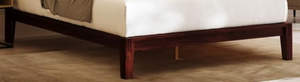 lot 25 image: Bamboo Platform Bed Frame - Full - Walnut - Floating Center Support Legs - 12 Height - Easy Tool Free Set Up - Contemporary and Durable - Sturdy Wooden Support Slats
