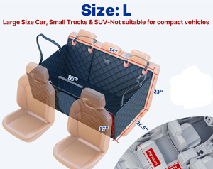 lot 220 image: Convertible Back Seat Extender for Dogs, Foldable 400lbs Hard Bottom Dog Car Seat Cover for Back Seat, Waterproof Dog Hammock Bed Backseat Cover for Dogs in Car SUV Truck Pet Seat Cover Black L