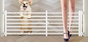 lot 228 image: Malier Indoor Dog Gate with Door, 26-41 Extra Wide Full Metal Pet Gate Short Dog Gate for Stairs, Pressure Mount 14 Tall Small Puppy Low Gate Easy Step Over for Doorways