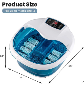 lot 254 image: Heated Foot Spa Bath Massager with Bubbles & Rollers, Electric Foot Soaker Tub for Fatigue Release