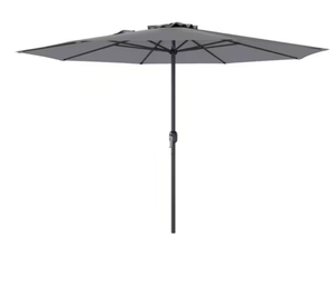 lot 315 image: 12 ft. L x 8.2 ft. W Grey Polyester Crank Patio Umbrella with Vent and 1.9 in. Pole for Outdoor Table Use