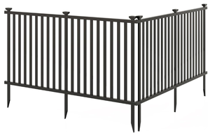 lot 317 image: S AFSTAR 80 x 51 Garden Fence Set of 2, PVC Picket Fence Panels Decorative Privacy Screen Kit, Dog Fencing Pool Equipment Enclosure Temporary Fence for Yard, Pool & Garden(Black)