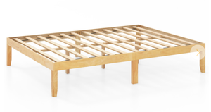 lot 319 image: Queen Size Wood Bed Frame with Wooden Slats Support and Rubber Wood Legs