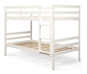 lot 321 image: Twin Size Sturdy Wooden Bunk Beds with Ladder and Safety Rail