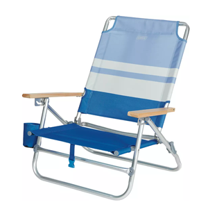 lot 342 image: DBX 3 Position Beach Chair Blue Stripe