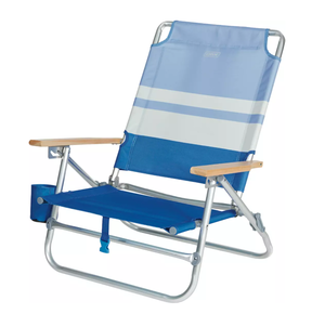 lot 343 image: DBX 3 Position Beach Chair Blue Stripe