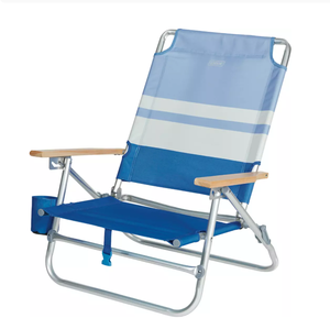 lot 348 image: DBX 3 Position Beach Chair Blue Stripe
