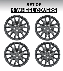 lot 420 image: Auto Drive 16 Inch Black Hubcap Wheel Covers - Set of 4 - Fits Most Cars