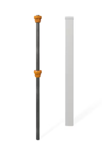 lot 134 image: WamBam Fence 4-ft H x 4-in W 4ft Tall Post Vinyl Universal Fence post No Dig (Unassembled