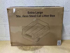 lot 432 image: Extra Large Stainless Steel Cat Litter Box