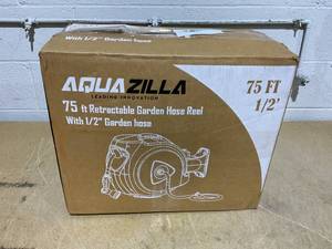 lot 157 image: Retractable Garden Hose Reel, 12 in 756ft, Heavy Duty Wall Mounted Water Hose Reel