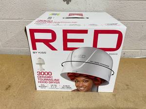 lot 85 image: Red by Kiss 3000 Ceramic Tourmaline Professional Hood Dryer