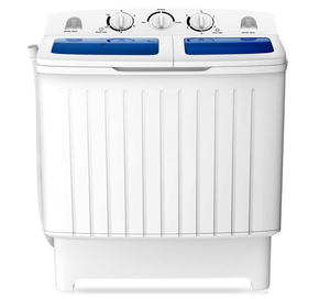 lot 100 image: COSTWAY Portable Washing Machine, Twin Tub 20 Lbs Capacity, Compact Laundry Washer(12 Lbs) and Spinner(8 Lbs)