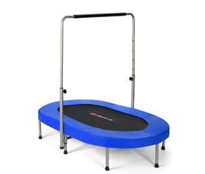 lot 103 image: Goplus Foldable Trampoline Double Mini Kids Fitness Rebounder with Adjustable Handle Blue