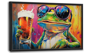 lot 160 image: Large Graffiti Frog Wall Art for Living Room, Mesures 36 x 24