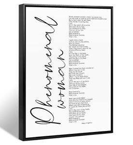 lot 172 image: Maya Angelou Quotes Wall Art Decor Black Woman Canvas Art Phenomenal Women  16x24 Inch Framed