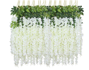 lot 186 image: WEISPARK Fake Hanging Flowers - 12 Pieces 3.75 FeetPiece Artificial Wisteria Vine