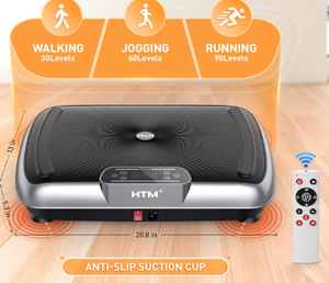 lot 434 image: HTM Vibration Plate Exercise Machine - 180 Speed Levels & 300 lb Weight Capacity, Full Body Vibration Platform for Home Fitness, Toning & Relaxation