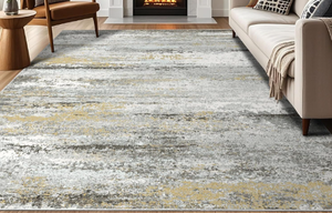 lot 438 image: Modern Abstract Area Rug 6x9 - Grey Brown Washable Living Room Rug Non Slip Ultra-Thin Dining Room Rugs Under Table Neutral Accent Throw Rugs for Bedroom Aesthetic Office Carpet
