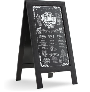 lot 443 image: Sandwich Board 40x20 Solid Pine Wood Rustic Black, Chalkboard Easel,A Frame Chalkboard Sign