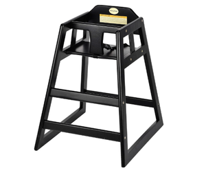 lot 444 image: Alpine Wooden High Chairs for Babies and Toddlers with Safety Strap, Commercial Grade Restaurant High Chair, Durable Wood Space Saver Baby Feeding Chair