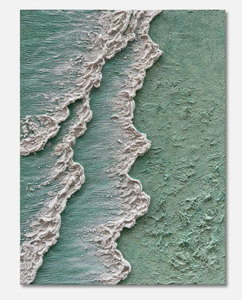 lot 445 image: NANKAI Art Hand-Painted Green Thick Texture Abstract Oil Painting