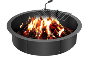 lot 450 image: VEVOR Fire Pit Ring, Fire Pit Insert with Barbecue Fire Ring, 35-in Outer31-In Inner Diameter, 8.5in Height, Carbon Steel Liner DIY Campfire Ring AboveIn-Ground, for Outdoor Camping, Bonfires