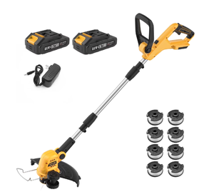 lot 454 image: Cordless String Trimmer and Edger, 12 inch 20V Weed Wacker Battery Operated Lawn Edger with 8 Pcs Replace Spool Trimmer Lines