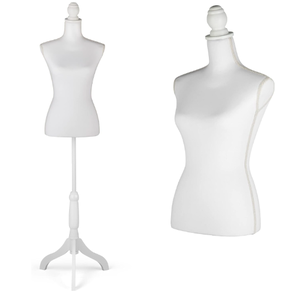 lot 457 image: Dress Form Female Mannequin Torso, Height Adjustable Mannequin Body with Stand for Sewing, Display, White
