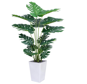 lot 71 image: Artificial Monstera Plant 5ft, Realistic Fake Plants with Silk Leaves & Texture Trunk