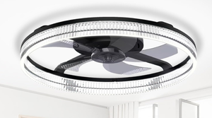 lot 43 image: YEUTAUEN Ceiling Fans with Lights and Remote, Stepless Color Temperature Change and 6 Speeds