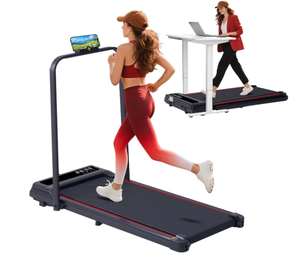 lot 49 image: Compact Walking Pad with Handle Bar, Poratble Small Walking Pad