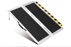 lot 199 image: 3FT Portable Wheelchair Ramp, Non-Slip Aluminum Folding Handicap Ramp