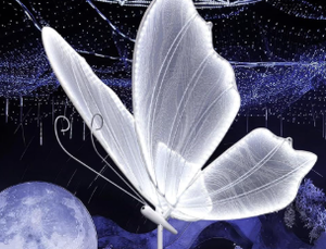 lot 243 image: Wedding Butterfly LED Floor Lamp Hanging Butterfly White Color Ceiling Light - Romantic Wedding Decoration Lights Fixture
