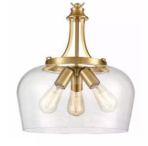 lot 469 image: 3-Light Modern Ceiling Pendant Light Clear Glass Pendant Lighting