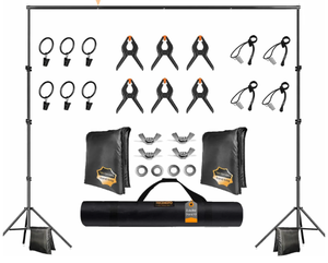 lot 472 image: Support System Kit with 2 Sandbag, 6 Backdrop Spring Clamp and Carry Bag