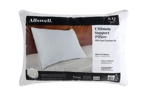 lot 203 image: LOT OF 2 Allswell Ultimate Support Bed Pillow with Dual Function Fill and Removable Cover, StandardQueen