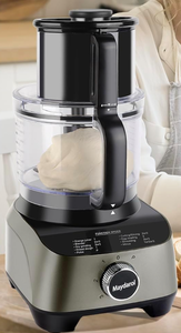 lot 28 image: Maydarol 14 Cup Food Processor, French-Fry-Cutter, Blending, Mixing, Shredding, and Slicing, Meat and Vegetable Chopping, Doughing for Home Use, Mincing, and Pureeing,4 Speeds, 120V 600W HGM-410
