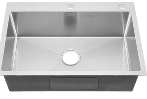lot 30 image: ZBKB 28 Inch Drop in Kitchen Sink, 16 Gauge Stainless Steel Single Bowl Topmount Kitchen Sink, 9 Inch Deep Sink with Dish Grid, Roll Drainer and Basket Strainer