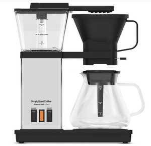 lot 31 image: SimplyGoodCoffee Coffee Maker  Coffee Machine. 8 Cup Automatic Drip Pour Over Coffee Brewer. Easy To Use, Gold Cup Standard. BlackStainless Steel